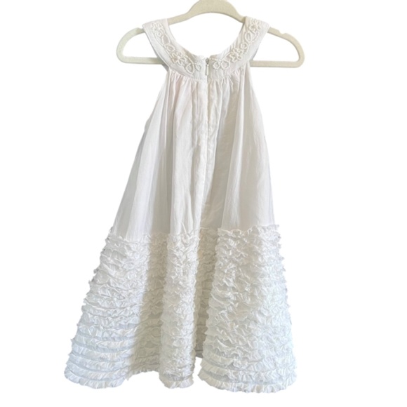 La Piccola Danza White Ruffled Beaded Trapeze Dress 3T - Picture 4 of 8
